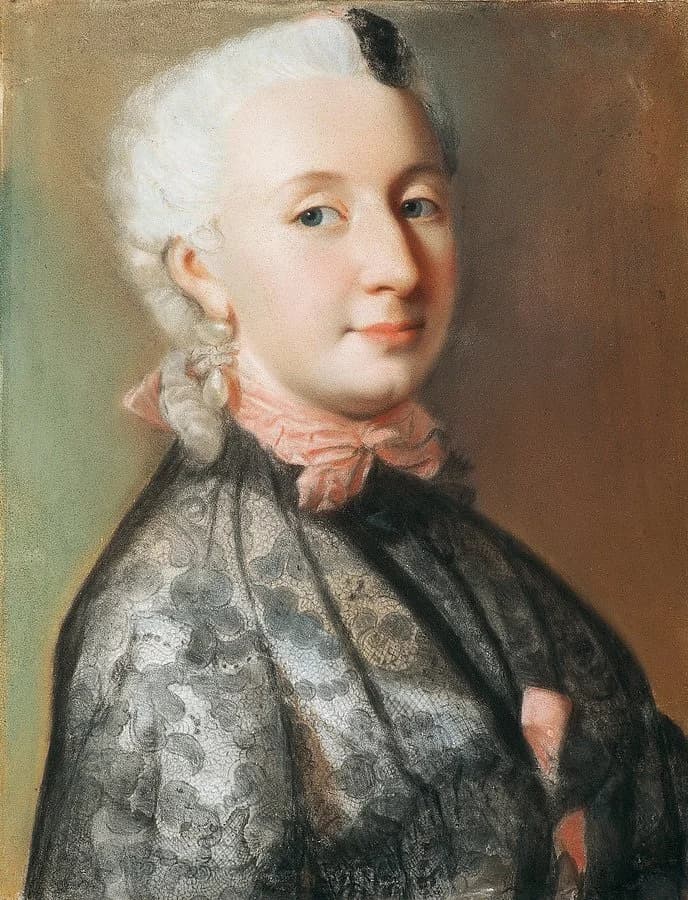 Wilhelmine von Bayreuth, porträtiert von Jean-Étienne Liotard um 1745. Historisches Kunstwerk im Neuen Schloss Bayreuth, reproduziert über Wikimedia Commons.